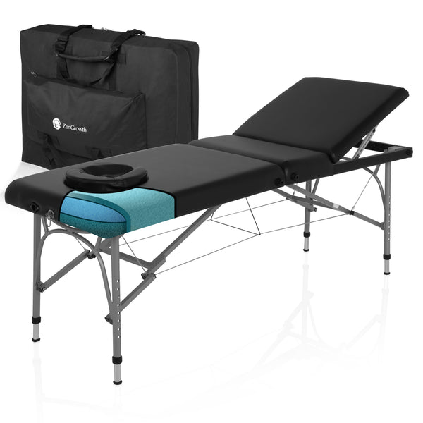 ZENGROWTH Klappbarer Massagetisch Athleten-Schwarz 63.5cm