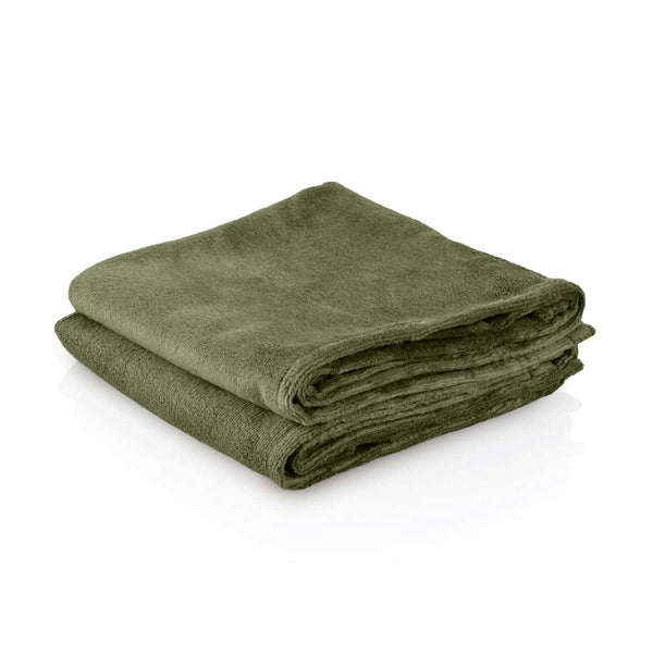 2x ZenGrowth Serenza microvezel massage handdoek 45 x 90cm Olijfgroen Donker