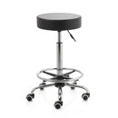 ZenGrowth Tabouret Schwarz mit Chromgestell & Fußring