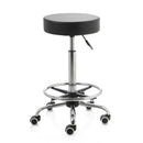 ZenGrowth Tabouret Schwarz mit Chromgestell & Fußring