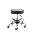 ZenGrowth Tabouret Schwarz mit Chromgestell & Fußring