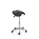 ZenGrowth Sattelhocker mit geteilter Sitzfläche und kippbarem Sitz, Schwarz