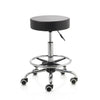 ZenGrowth Tabouret Schwarz mit Chromgestell & Fußring