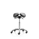 ZenGrowth Sattelhocker mit geteilter Sitzfläche und kippbarem Sitz, Schwarz
