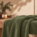ZenGrowth Serenza microvezel massage handdoek 100 x 220cm olijfgroen donker