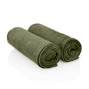 2x ZenGrowth Serenza microvezel massage handdoek 45 x 90cm Olijfgroen Donker
