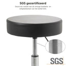 ZenGrowth Tabouret Schwarz mit Chromgestell & Fußring