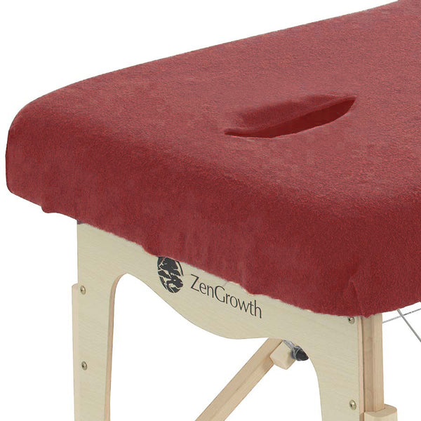 Frottee-Spannbetttuch Massageliege Dunkelrot ohne Aussparung ZENGROWTH