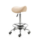 ZenGrowth Sattelhocker Beige mit Chromgestell & Fußring