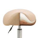 ZenGrowth Sattelhocker Beige mit Chromgestell & Fußring