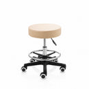 ZenGrowth Tabouret Beige met voetring en plastic frame – zachte wieltjes voor harde ondergrond