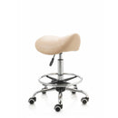 ZenGrowth Sattelhocker Beige mit Chromgestell & Fußring