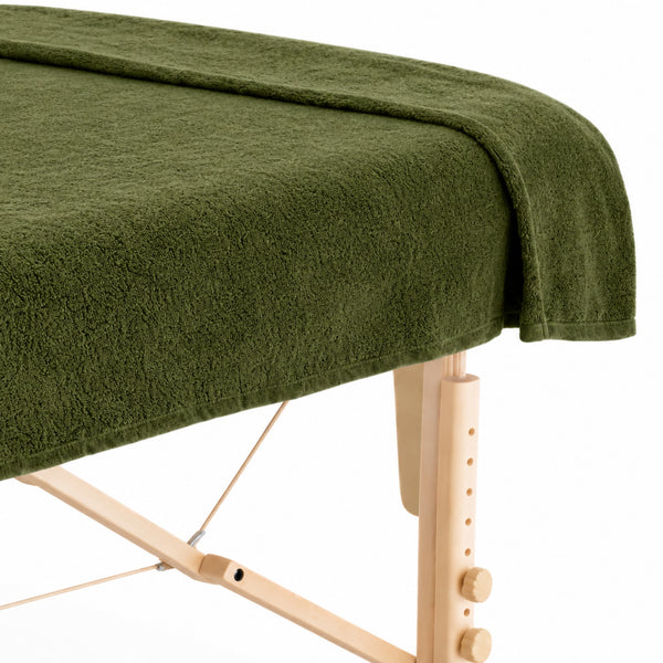 ZenGrowth Serenza microvezel massage handdoek 100 x 220cm olijfgroen donker